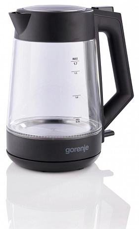 Чайник электрический Gorenje K17OGP черный/прозрачный, стекло