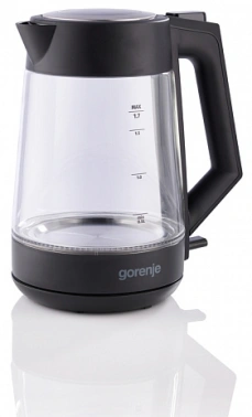 Чайник электрический Gorenje K17OGP черный/прозрачный, стекло