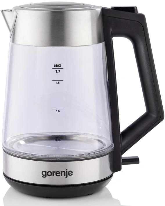 Чайник электрический Gorenje K17OGS нержавеющая сталь/прозрачный, стекло