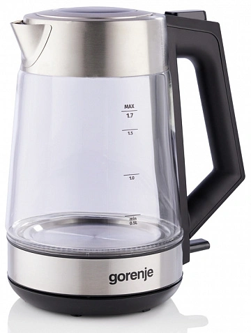 Чайник электрический Gorenje K17OGS нержавеющая сталь/прозрачный, стекло