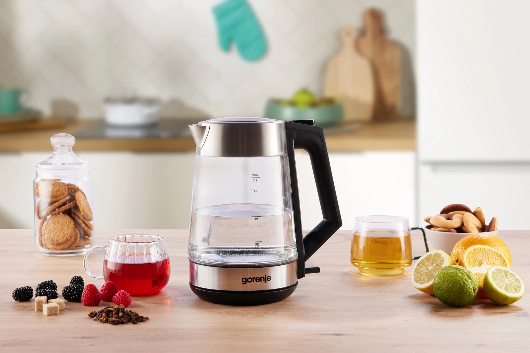 Чайник электрический Gorenje K17OGS нержавеющая сталь/прозрачный, стекло