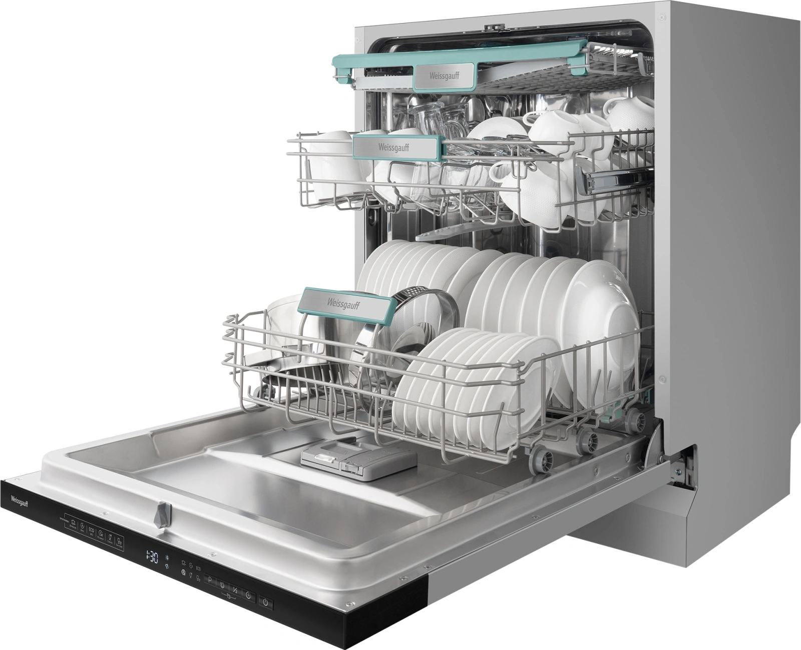 Посудомоечная машина Weissgauff BDW 6135 D Inverter AutoOpen Timer Floor нержавеющая сталь (440432)