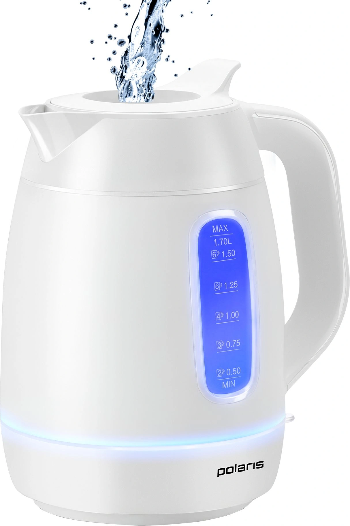 Чайник электрический Polaris PWK 0724DDW белый, пластик