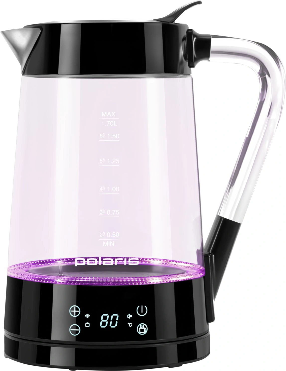 Чайник электрический Polaris PWK 1715CGLD черный, стекло