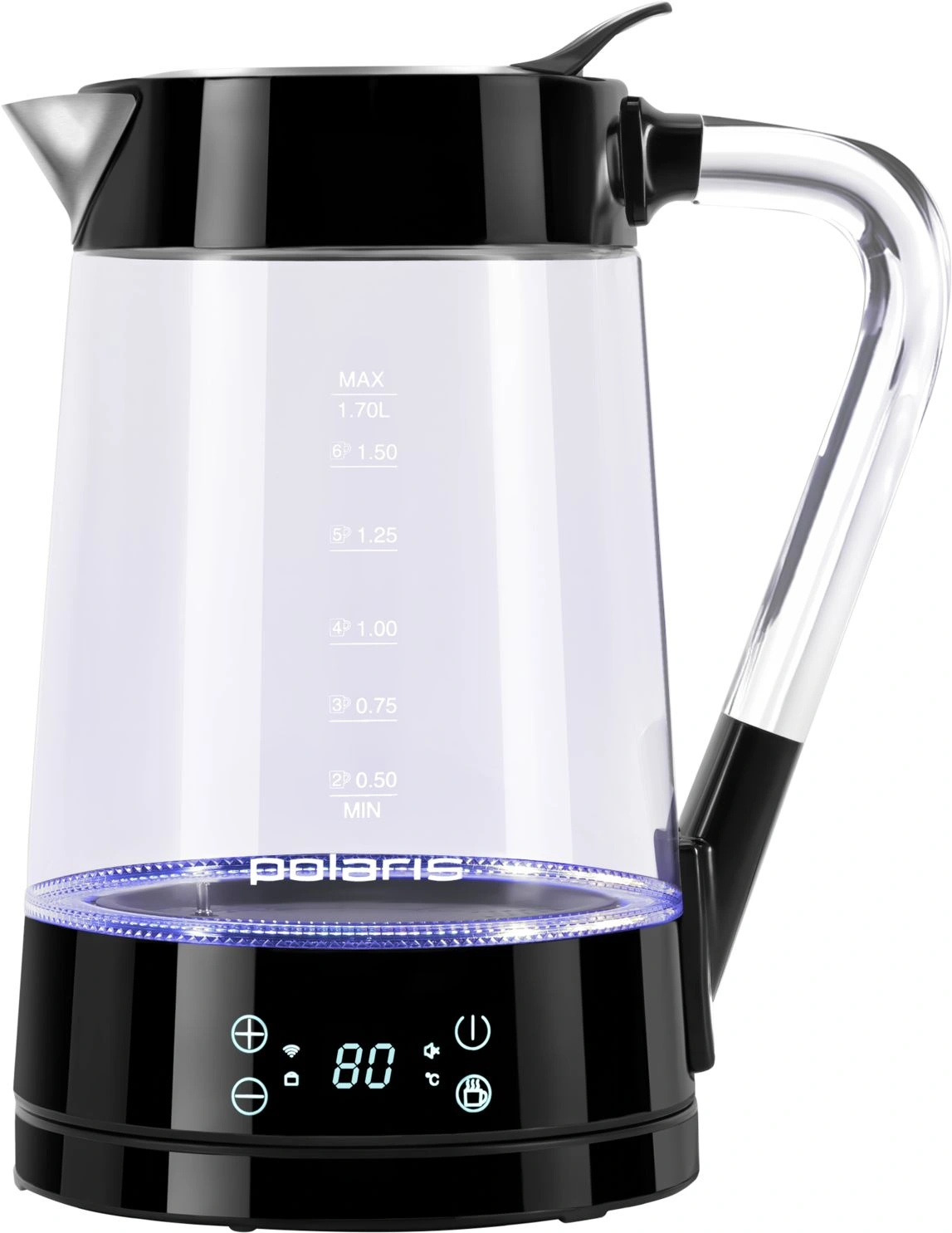 Чайник электрический Polaris PWK 1715CGLD черный, стекло