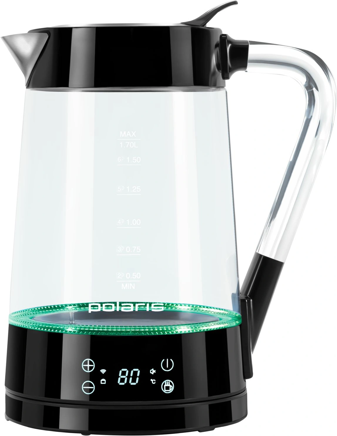 Чайник электрический Polaris PWK 1715CGLD черный, стекло