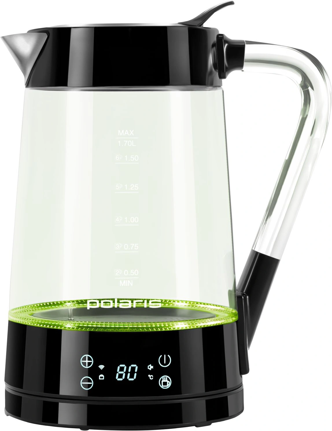 Чайник электрический Polaris PWK 1715CGLD черный, стекло