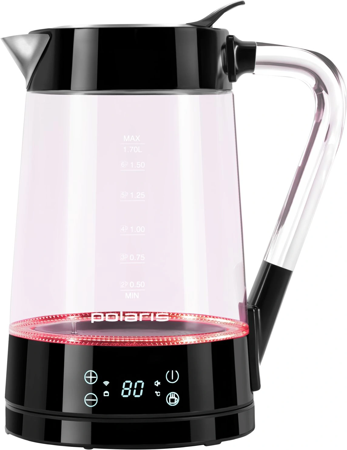Чайник электрический Polaris PWK 1715CGLD черный, стекло