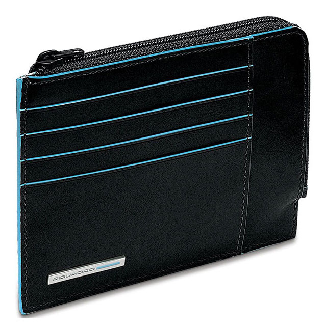 Чехол для кредитных карт Piquadro Blue Square черный натур.кожа (pu1243b2r/n)
