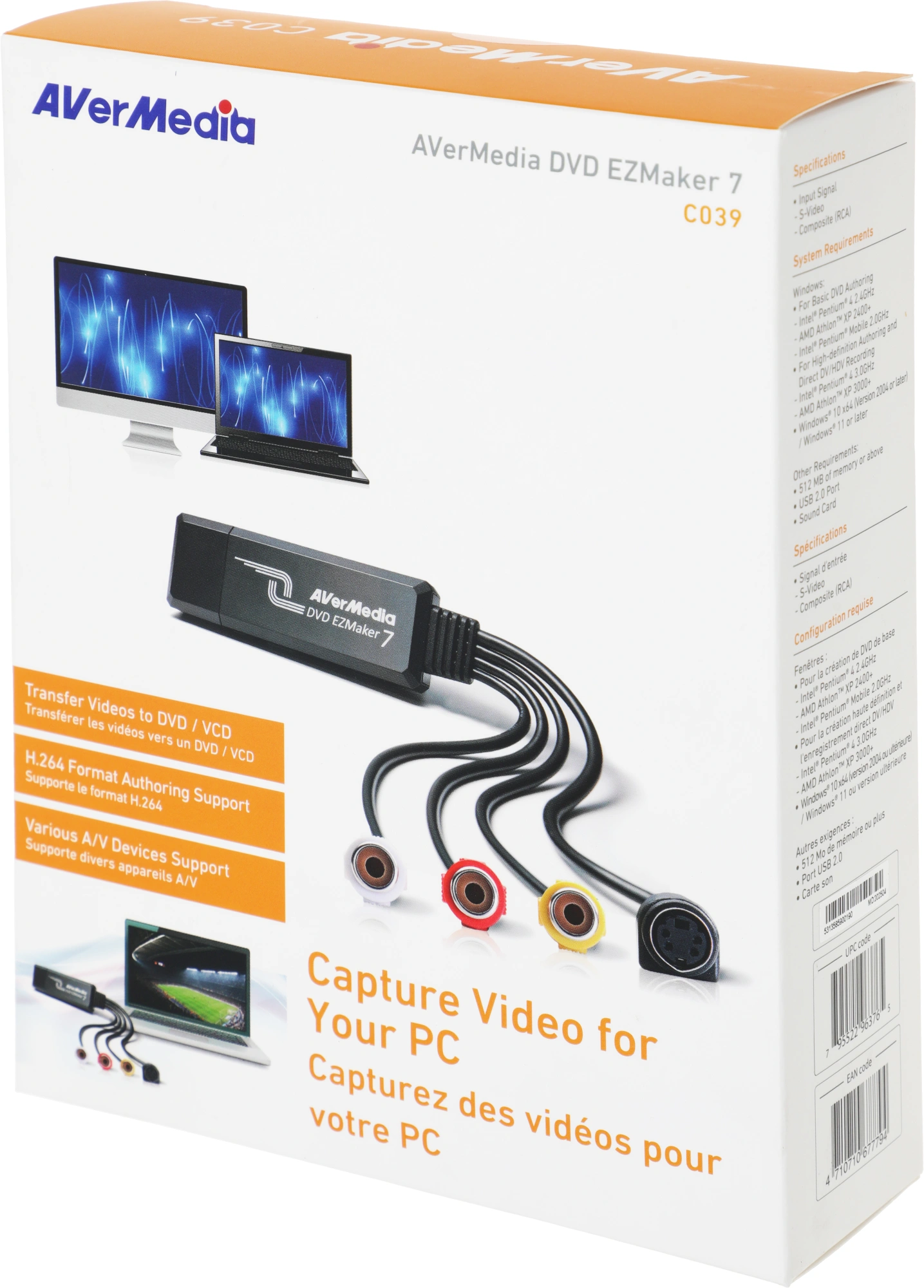 Ezmaker Карта видеозахвата USB Avermedia DVD EZMaker 7 C039 (DVD EZMAKER 7 ...