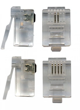 Коннектор Lanmaster (TWT-PL12-6P6C/100) кат.3 RJ12 прозрачный (упак.:100шт)